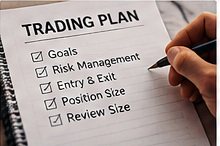 A handwritten trading plan checklist
